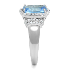 Load image into Gallery viewer, TS562 - Rhodium 925 Sterling Silver Ring with Synthetic Synthetic Glass in Light Sapphire