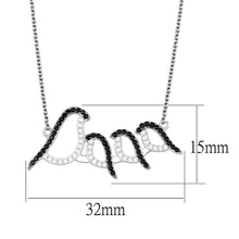 Load image into Gallery viewer, TS564 - Rhodium + Ruthenium 925 Sterling Silver Chain Pendant with AAA Grade CZ  in Clear