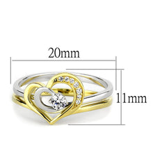 Load image into Gallery viewer, TS565 - Gold+Rhodium 925 Sterling Silver Ring with AAA Grade CZ  in Clear