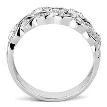 Load image into Gallery viewer, TS566 - Rhodium 925 Sterling Silver Ring with AAA Grade CZ  in Clear