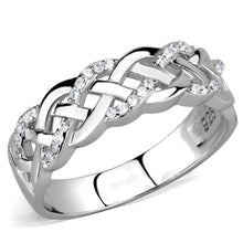 Load image into Gallery viewer, TS566 - Rhodium 925 Sterling Silver Ring with AAA Grade CZ  in Clear