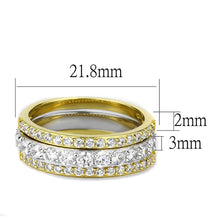 Load image into Gallery viewer, TS568 - Gold+Rhodium 925 Sterling Silver Ring with AAA Grade CZ  in Clear