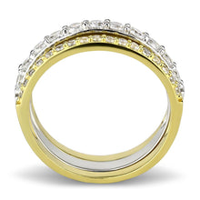 Load image into Gallery viewer, TS568 - Gold+Rhodium 925 Sterling Silver Ring with AAA Grade CZ  in Clear