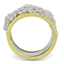 Load image into Gallery viewer, TS569 - Gold+Rhodium 925 Sterling Silver Ring with AAA Grade CZ  in Clear