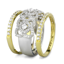 Load image into Gallery viewer, TS569 - Gold+Rhodium 925 Sterling Silver Ring with AAA Grade CZ  in Clear