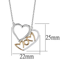 Load image into Gallery viewer, TS570 - Rose Gold + Rhodium 925 Sterling Silver Necklace with AAA Grade CZ  in Clear