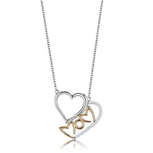 Load image into Gallery viewer, TS570 - Rose Gold + Rhodium 925 Sterling Silver Necklace with AAA Grade CZ  in Clear