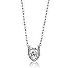 Load image into Gallery viewer, TS572 - Rhodium 925 Sterling Silver Necklace with AAA Grade CZ  in Clear