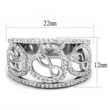 Load image into Gallery viewer, TS573 - Rhodium 925 Sterling Silver Ring with AAA Grade CZ  in Clear