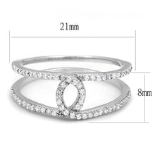 Load image into Gallery viewer, TS575 - Rhodium 925 Sterling Silver Ring with AAA Grade CZ  in Clear