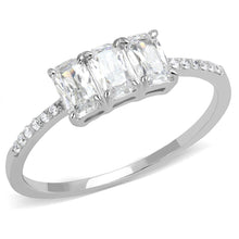 Load image into Gallery viewer, TS579 - Rhodium 925 Sterling Silver Ring with AAA Grade CZ  in Clear