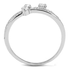 Load image into Gallery viewer, TS581 - Rhodium 925 Sterling Silver Ring with AAA Grade CZ  in Clear