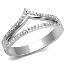 Load image into Gallery viewer, TS582 - Rhodium 925 Sterling Silver Ring with AAA Grade CZ  in Clear