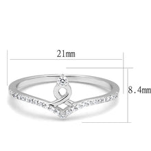 Load image into Gallery viewer, TS583 - Rhodium 925 Sterling Silver Ring with AAA Grade CZ  in Clear