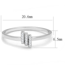 Load image into Gallery viewer, TS584 - Rhodium 925 Sterling Silver Ring with AAA Grade CZ  in Clear