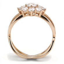 Load image into Gallery viewer, TS586 - Rose Gold 925 Sterling Silver Ring with AAA Grade CZ  in Clear