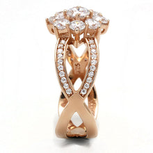 Load image into Gallery viewer, TS586 - Rose Gold 925 Sterling Silver Ring with AAA Grade CZ  in Clear