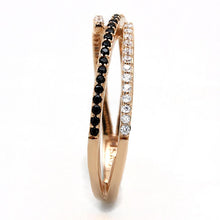 Load image into Gallery viewer, TS590 - Rose Gold 925 Sterling Silver Ring with Synthetic Spinel in Jet