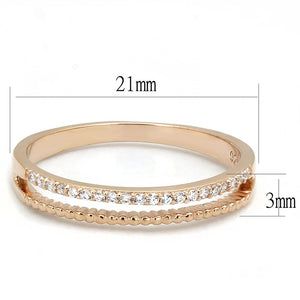 TS592 - Rose Gold 925 Sterling Silver Ring with AAA Grade CZ  in Clear