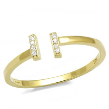 Load image into Gallery viewer, TS595 - Gold 925 Sterling Silver Ring with AAA Grade CZ  in Clear