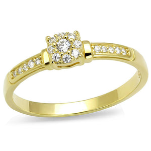 TS597 - Gold 925 Sterling Silver Ring with AAA Grade CZ  in Clear