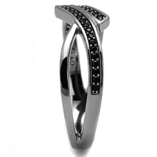 Load image into Gallery viewer, TS599 - Ruthenium 925 Sterling Silver Ring with Synthetic Spinel in Jet