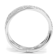 Load image into Gallery viewer, TS602 - Rhodium 925 Sterling Silver Ring with AAA Grade CZ  in Clear