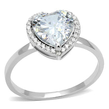 Load image into Gallery viewer, TS603 - Rhodium 925 Sterling Silver Ring with AAA Grade CZ  in Clear