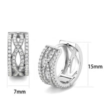 Load image into Gallery viewer, TS617 - Rhodium 925 Sterling Silver Earrings with AAA Grade CZ  in Clear