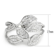 Load image into Gallery viewer, TS618 - Rhodium 925 Sterling Silver Ring with AAA Grade CZ  in Clear