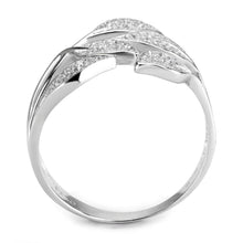 Load image into Gallery viewer, TS618 - Rhodium 925 Sterling Silver Ring with AAA Grade CZ  in Clear