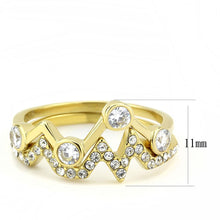 Load image into Gallery viewer, TK3596 - IP Gold(Ion Plating) Stainless Steel Ring with AAA Grade CZ  in Clear