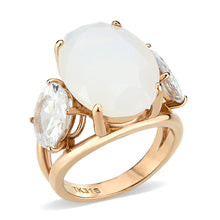 Load image into Gallery viewer, TK3788 - IP Rose Gold(Ion Plating) Stainless Steel Ring with Synthetic in Fireopal