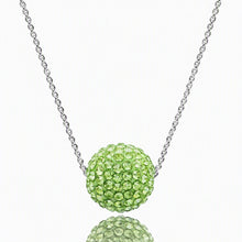 Load image into Gallery viewer, VL060 - Rhodium Brass Chain Pendant with Top Grade Crystal  in Emerald