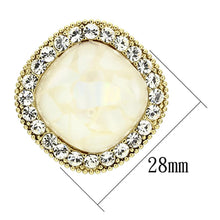 Load image into Gallery viewer, VL067 - IP Gold(Ion Plating) Brass Earrings with Precious Stone Conch in White