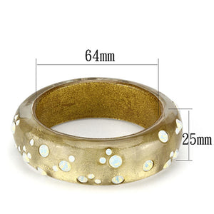 VL091 -  Resin Bangle with Top Grade Crystal  in Aurora Borealis (Rainbow Effect)