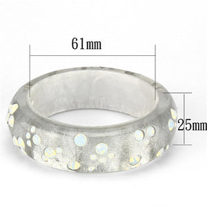 VL092 -  Resin Bangle with Top Grade Crystal  in Aurora Borealis (Rainbow Effect)