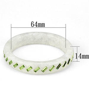 VL093 -  Resin Bangle with Top Grade Crystal  in Peridot