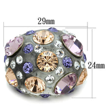 Load image into Gallery viewer, VL114 -  Resin Ring with Top Grade Crystal  in Multi Color