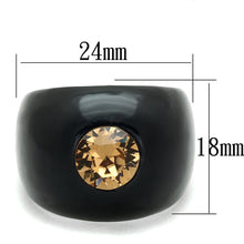 Load image into Gallery viewer, VL115 -  Resin Ring with Top Grade Crystal  in Light Smoked