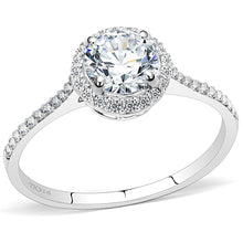 Load image into Gallery viewer, DA022 - High polished (no plating) Stainless Steel Ring with AAA Grade CZ  in Clear