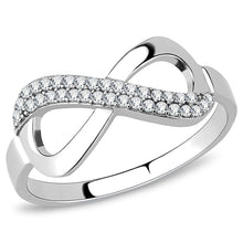 Load image into Gallery viewer, DA054 - High polished (no plating) Stainless Steel Ring with AAA Grade CZ  in Clear