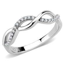 Load image into Gallery viewer, DA243 - High polished (no plating) Stainless Steel Ring with AAA Grade CZ  in Clear