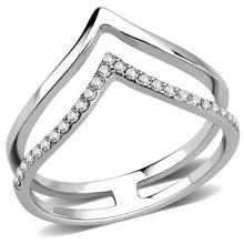 Load image into Gallery viewer, DA308 - No Plating Stainless Steel Ring with AAA Grade CZ  in Clear