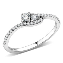 Load image into Gallery viewer, DA382 - High polished (no plating) Stainless Steel Ring with AAA Grade CZ  in Clear