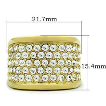 Load image into Gallery viewer, GL006 - IP Gold(Ion Plating) Brass Ring with Top Grade Crystal  in Clear