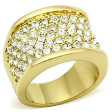 Load image into Gallery viewer, GL006 - IP Gold(Ion Plating) Brass Ring with Top Grade Crystal  in Clear