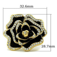 Load image into Gallery viewer, GL021 - IP Gold(Ion Plating) Brass Ring with Top Grade Crystal  in Clear