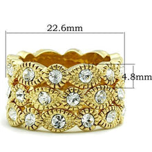 Load image into Gallery viewer, GL026 - IP Gold(Ion Plating) Brass Ring with Top Grade Crystal  in Clear