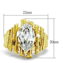 Load image into Gallery viewer, GL080 - IP Gold(Ion Plating) Brass Ring with AAA Grade CZ  in Clear